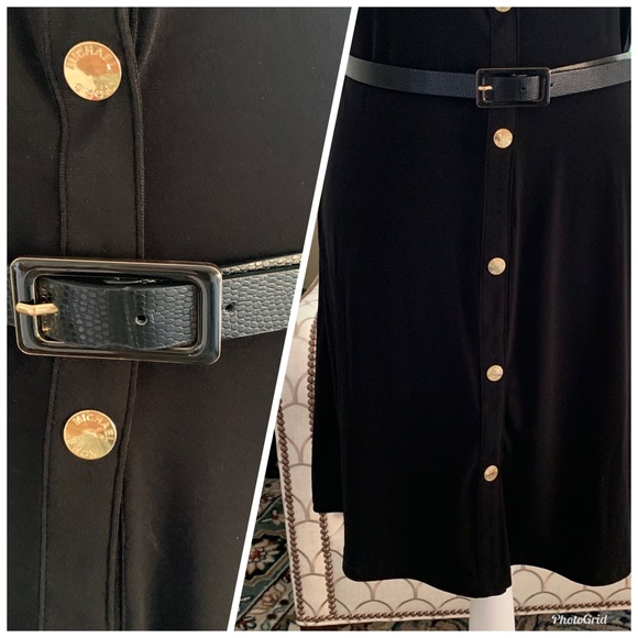 Michael Kors Black Military Style Snap Up Dress - Picture 4 of 8